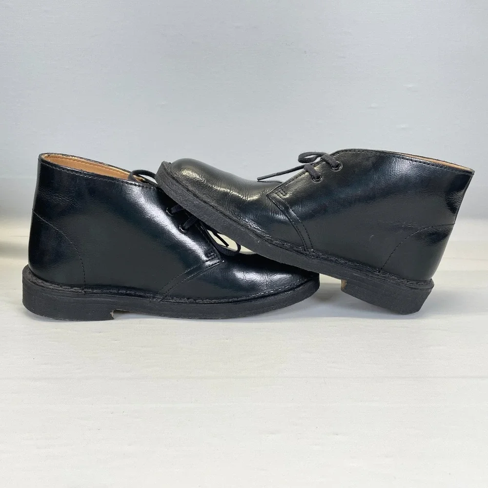 Clarks Originals Desert Boots Womens Size 6.5 M Black Leather Crepe Sole Shoes